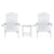 Gardeon Outdoor Table and Chairs HDPE Adirondack Beach Chair Sun Lounge Patio Furniture Garden White
