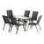 Gardeon 7PC Outdoor Dining Set Table and Chairs Patio Furniture Garden Bistro Set Black