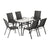 Gardeon 7PC Outdoor Dining Set Table and Chairs Patio Furniture Garden Bistro Set Black