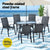 Gardeon 7PC Outdoor Dining Set Table and Chairs Patio Furniture Garden Bistro Set Black