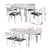 Gardeon Outdoor Dining Set 5 Piece Aluminum Extendable Table Setting White