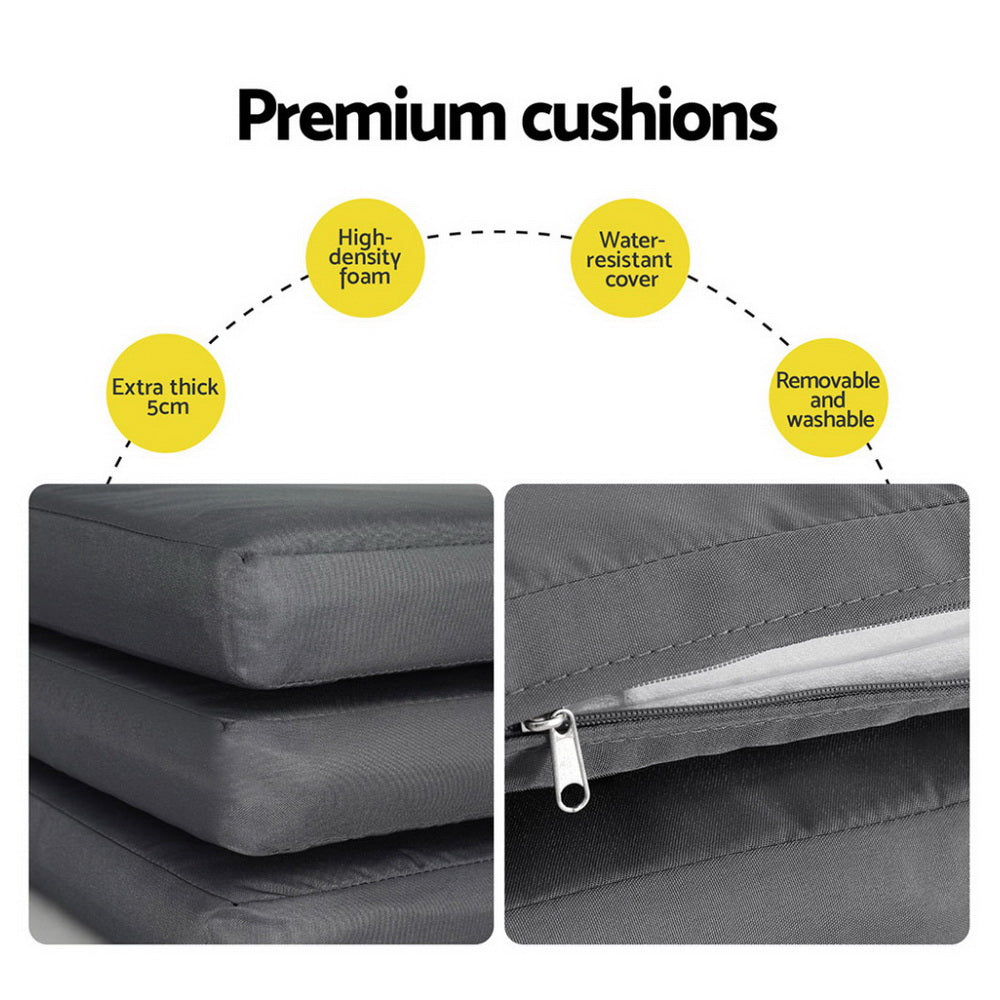 Gardeon Outdoor Dining Set 5 Piece Aluminum Extendable Table Setting White