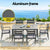 Gardeon Outdoor Dining Set 7 Piece Aluminum Table Chairs Setting Black