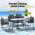 Gardeon 5PCS Outdoor Dining Set Table and Chairs Rope Patio Furniture Garden Black