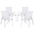 Gardeon 4PC Outdoor Dining Chairs Stackable Lounge Chair Patio Furniture White