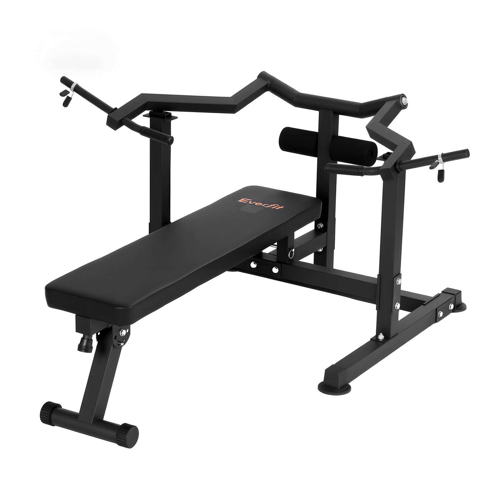 Everfit Chest Press Machine Home Gym Equipment Folding Workout Bench with Independent Arms Black