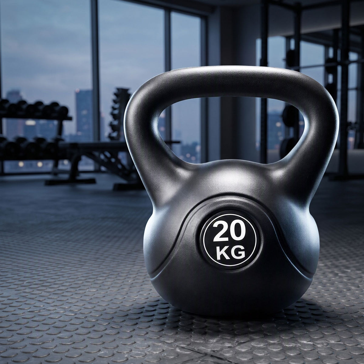 Everfit 20kg Kettlebell Weights Strength Training with Anti-slip Carry Handle &amp; Stable Base Gym Home