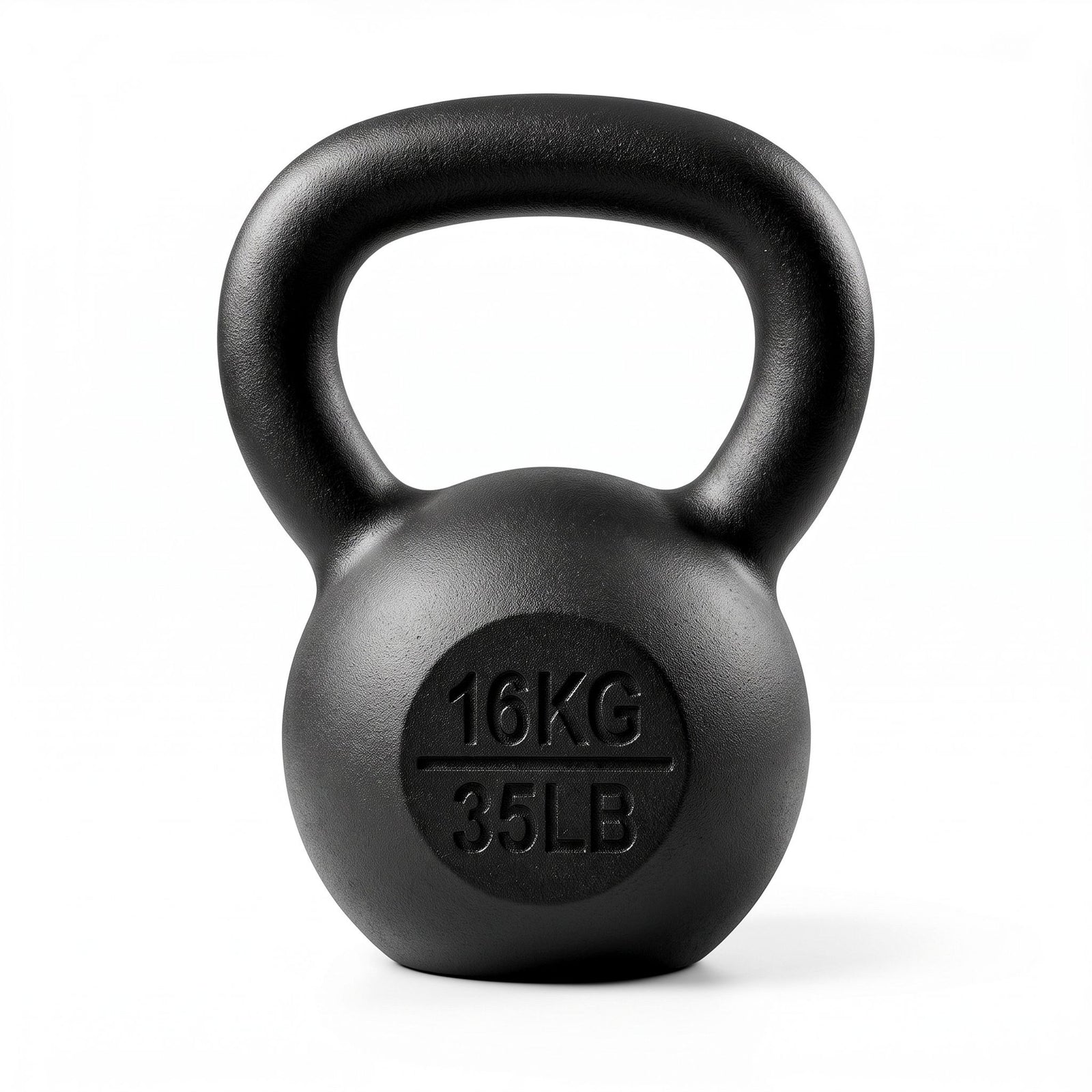 Everfit 16kg Cast Iron Kettlebell Powder Coating Flat Bottom Home Gym