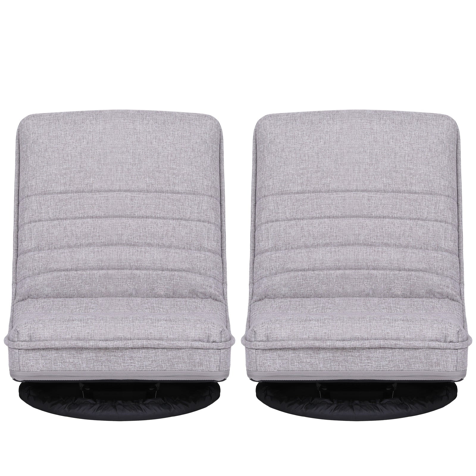 Artiss 2 Swivel Floor Chair 360 Adjustable Foldable Lounge Seat Floor Sofa Chair Grey