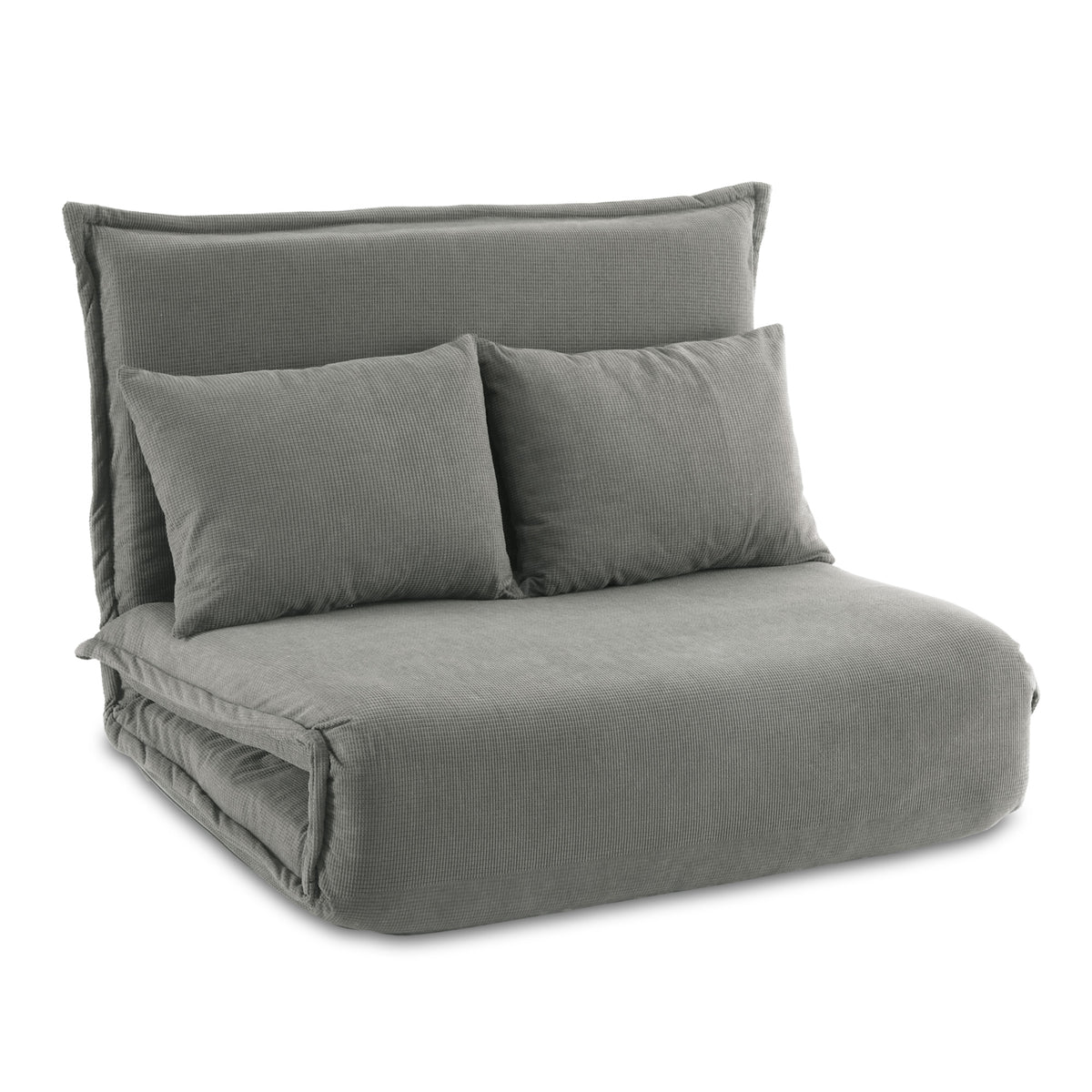 Artiss Floor Lounge Sofa Bed Foldable 2 Seater Grey