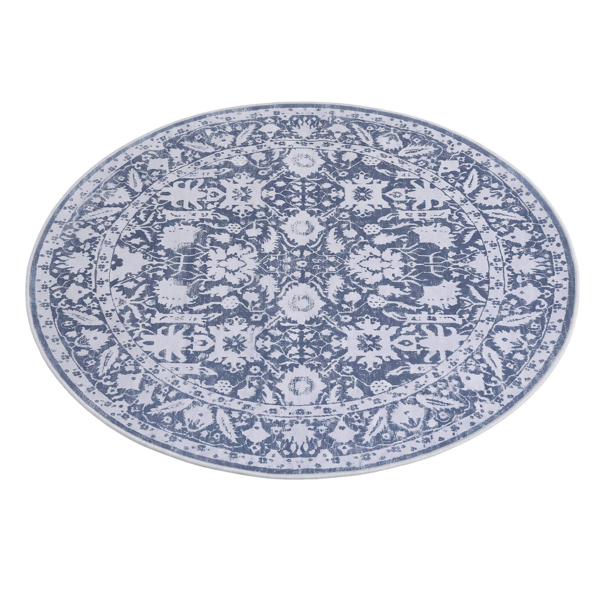 Artiss 120 cm Roung Rugs for Living Room Pad-Free Dense Dot Backing Stops Slipping & Robot Vacuum Friendly, Vintage Carpet for Reading Nook Dining Area, 100% Polyester Washable