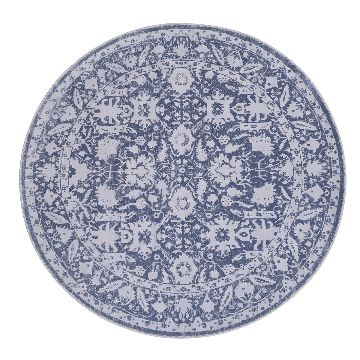 Artiss 120 cm Roung Rugs for Living Room Pad-Free Dense Dot Backing Stops Slipping & Robot Vacuum Friendly, Vintage Carpet for Reading Nook Dining Area, 100% Polyester Washable