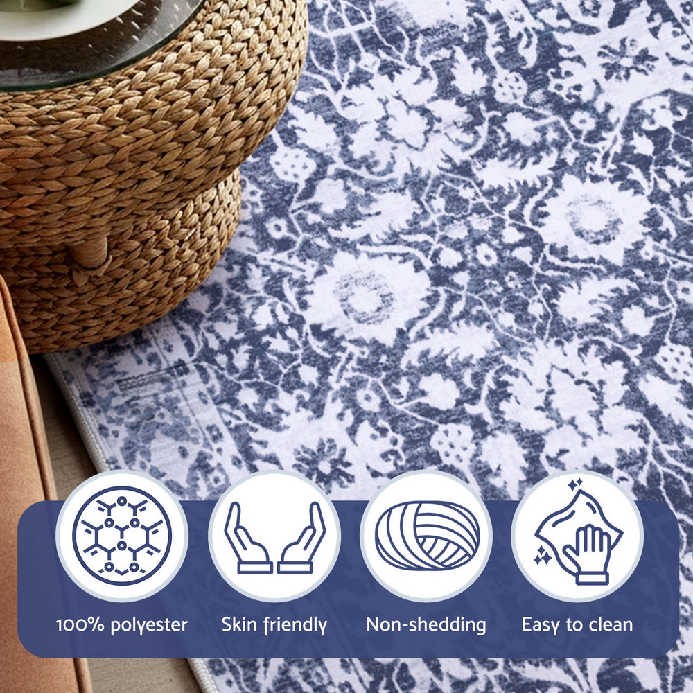 Artiss Floor Rug 120x170cm Soft Velvet Washable Modern Area Rug Floor Carpet Mat