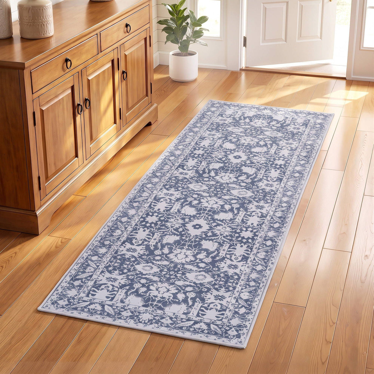 Artiss 60 x 180 cm Runner Rugs for Hallway Bedroom Pad-Free Dense Dot Backing Stops Slipping &amp; Robot Vacuum Friendly, Vintage Carpet for Reading Nook Dining Area, 100% Polyester Washable