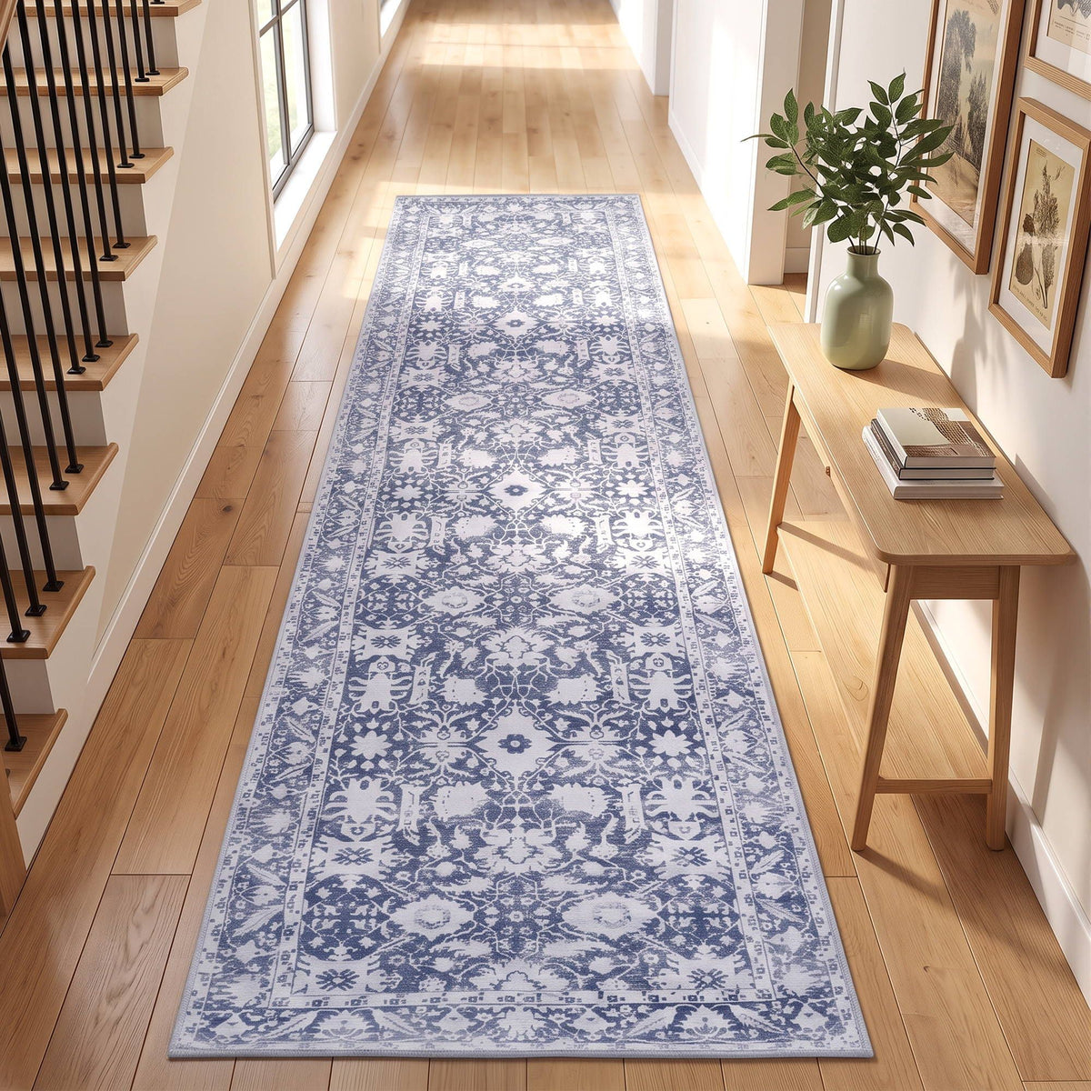 Artiss 60 x 300 cm Runner Rugs for Hallway Bedroom Pad-Free Dense Dot Backing Stops Slipping &amp; Robot Vacuum Friendly, Vintage Carpet for Reading Nook Dining Area, 100% Polyester Washable