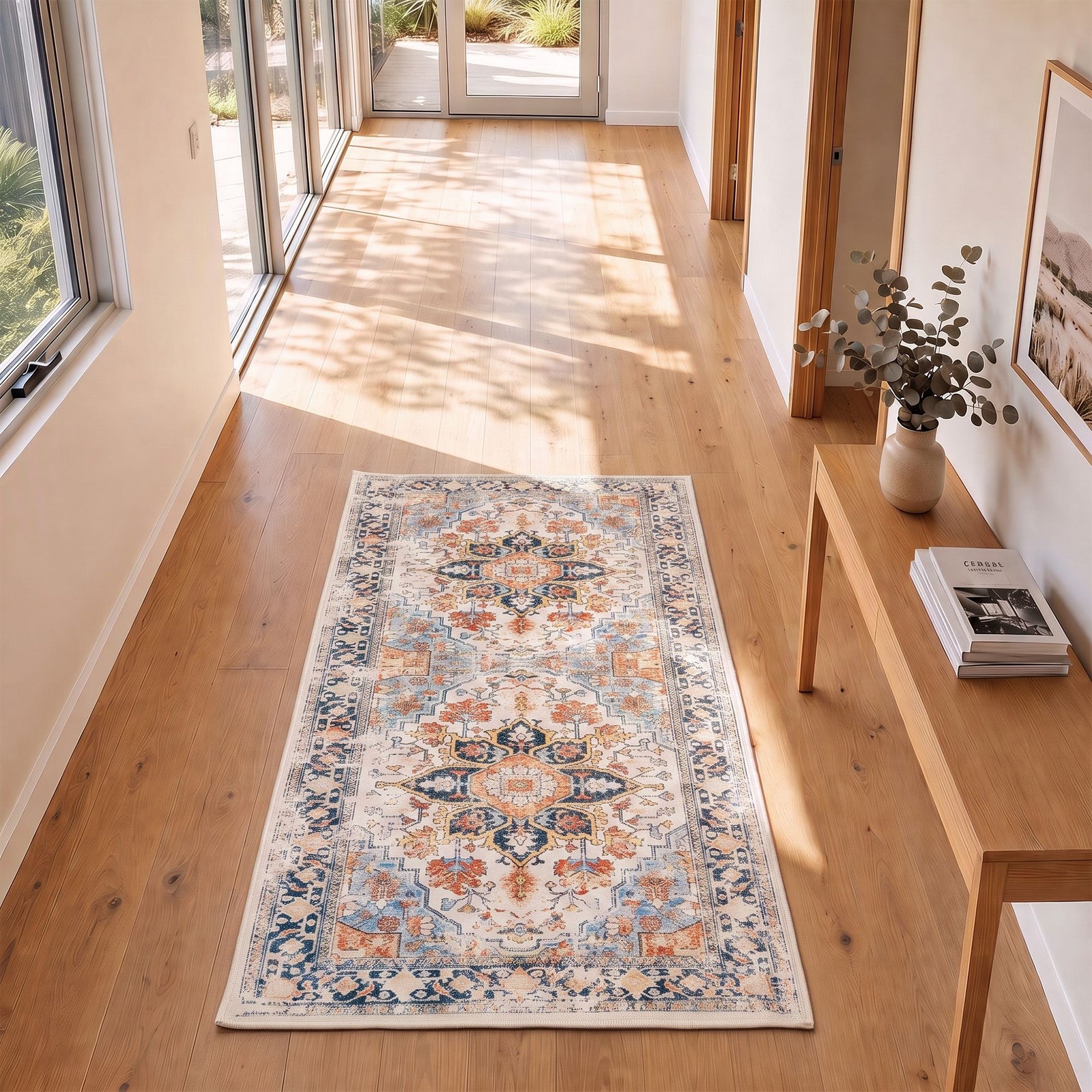 Artiss 60 x 120 cm Runner Rugs For Living Room No Heavy Rubber Crease-Free Foldable Design For Kitchen Entryway And Bedroom 100% Polyester Water-repellent Resistant Non-Shedding