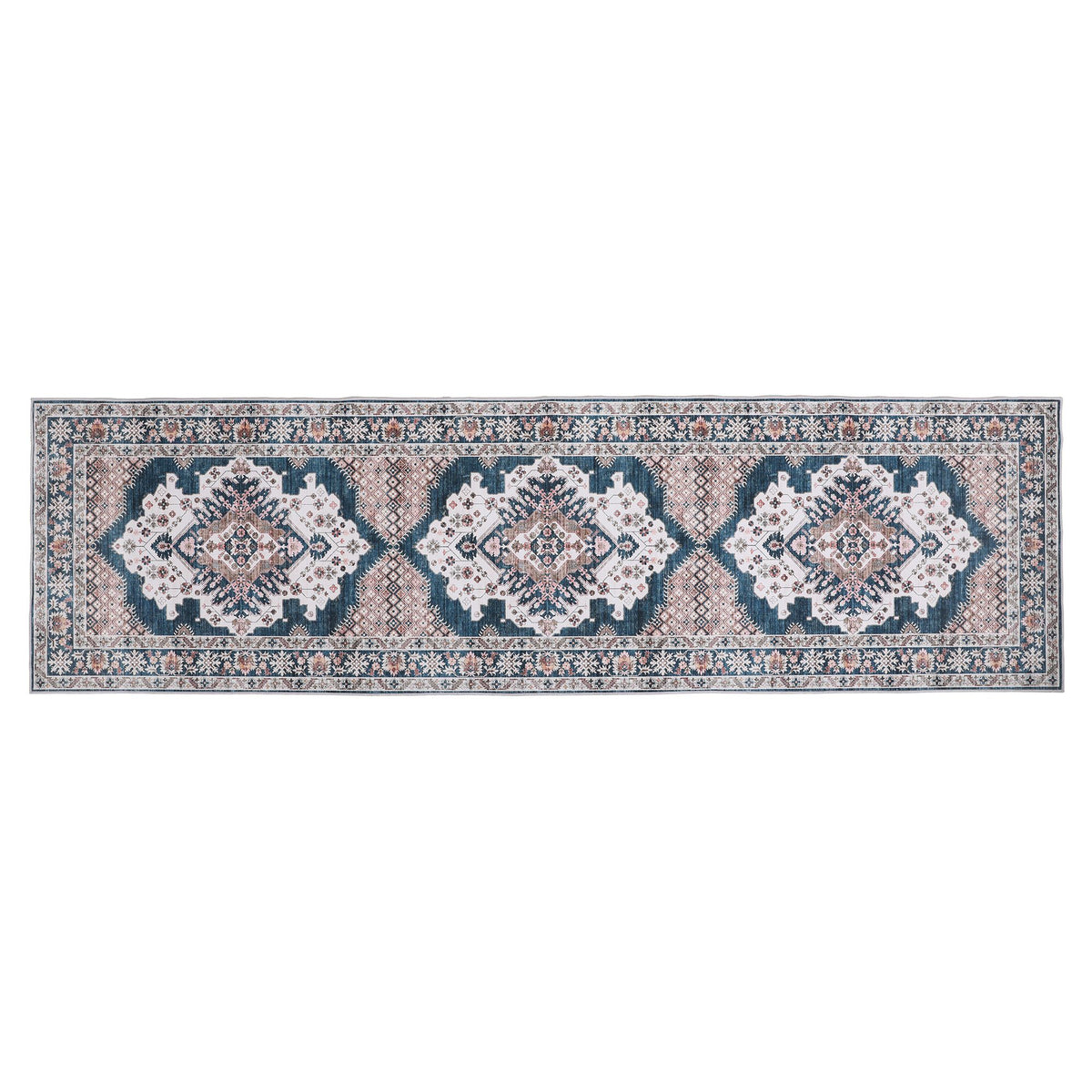 Artiss 80 x 300 cm Washable Runner Area Rug No Hard Glue Quilt-Like Soft for Home Decor, 0.5cm Ultra-Thin Pet Friendly Bohemian Medallion Bedroom Carpet