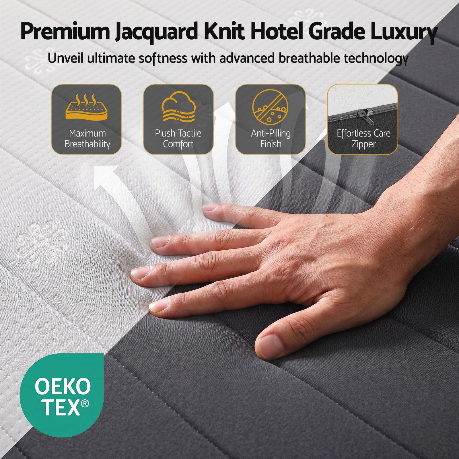 Giselle 18cm Double Memory Foam Mattress Dual Feel Reversible Charcoal Foam