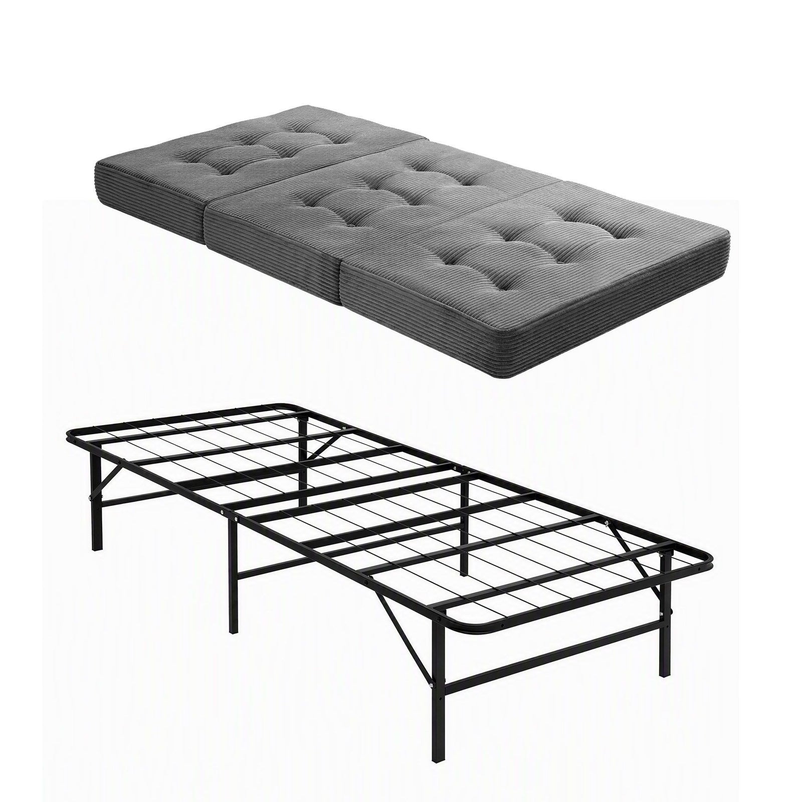 Giselle Single Folding Bed with Mattress Metal Frame Guest Bed 15cm Foam Foldable