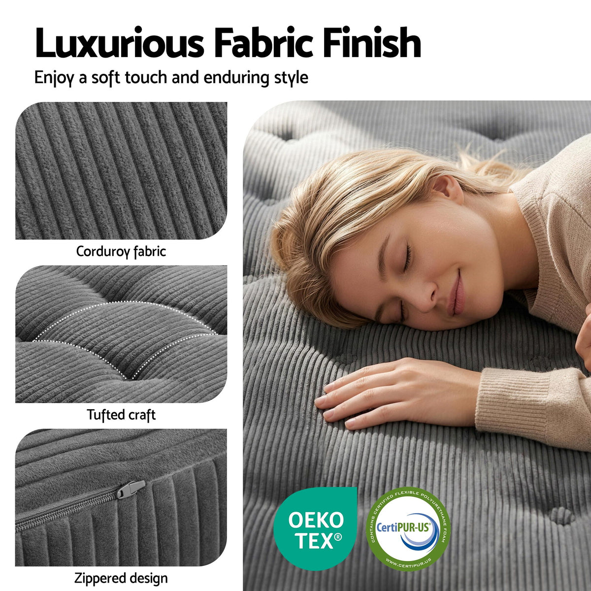 Giselle Double Folding Mattress 15cm Foldable Foam Portable Guest Sofa Bed Camping Mat