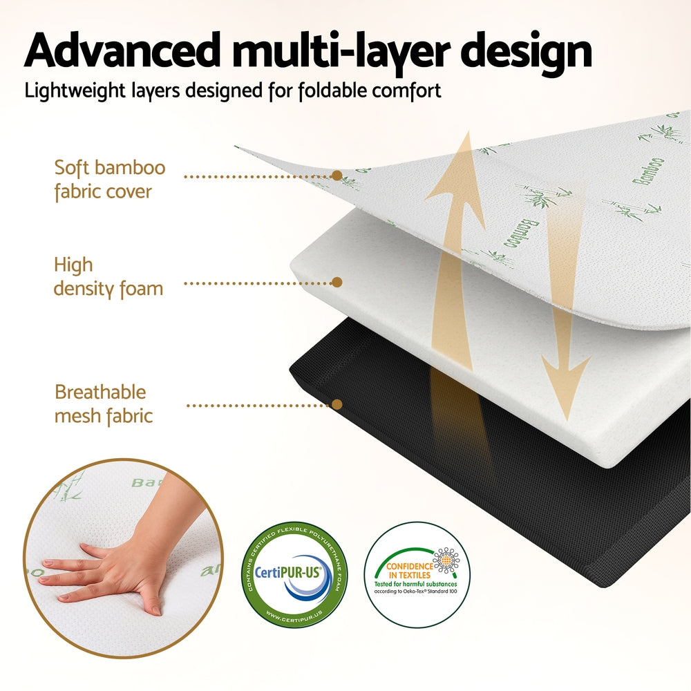 Giselle Foldable Mattress Folding Foam Mattresses Bamboo Double