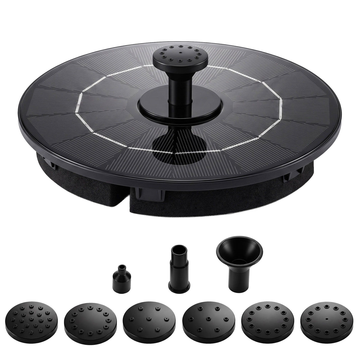 Gardeon Solar Fountain Pump Bird Bath Water Feature 17cm 165L/h Flow Black