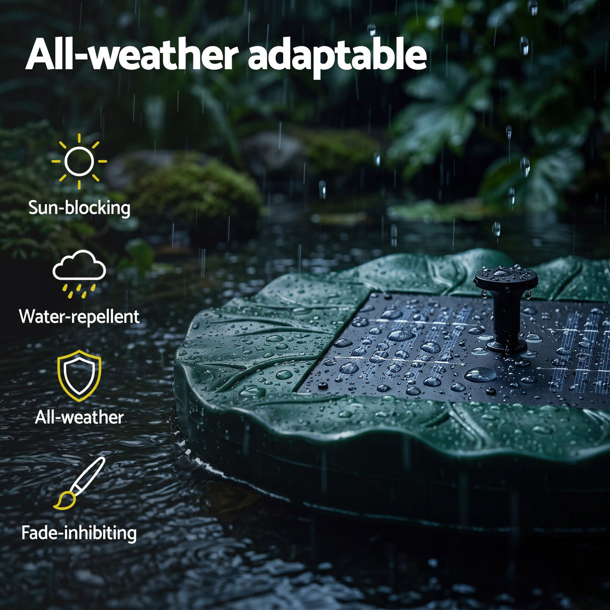 Gardeon Solar Fountain Pumps Bird Bath Floating Lotus Desig Water Feature 31cm