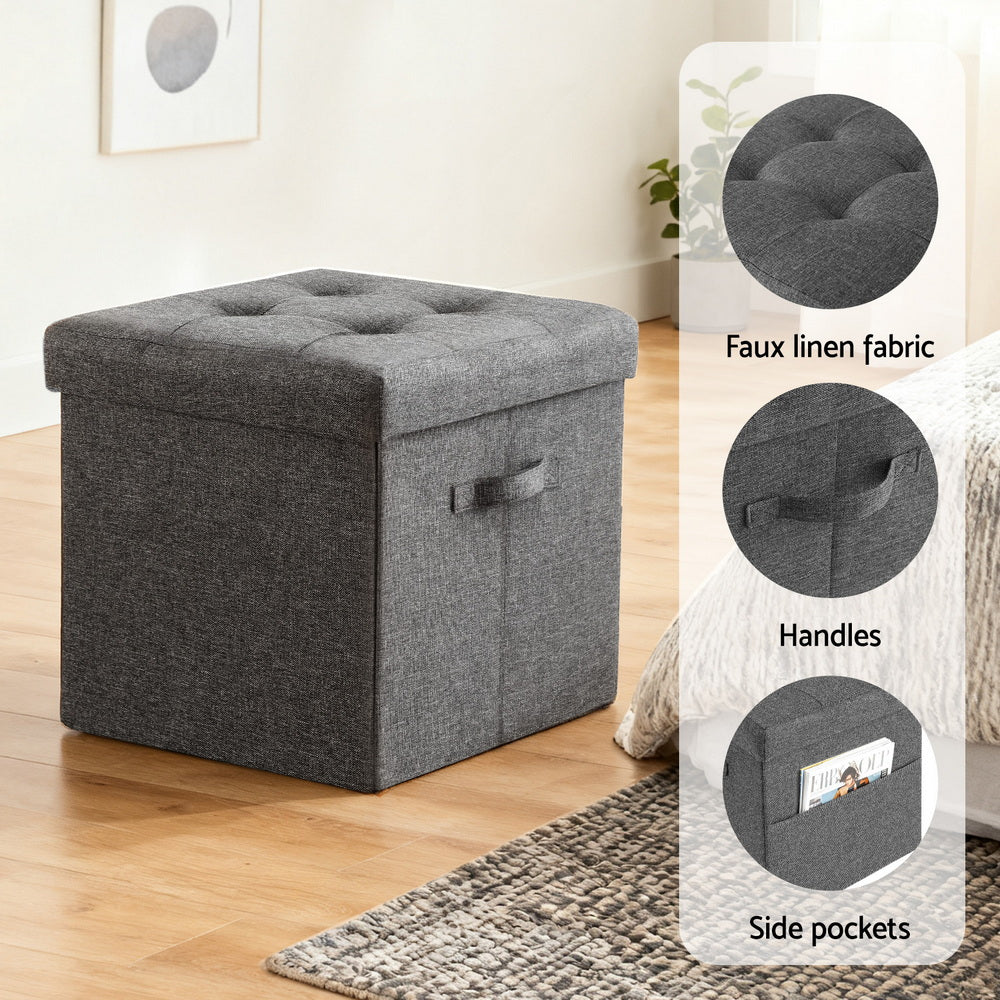 Artiss Storage Ottoman Rest Foot Stool Foldable