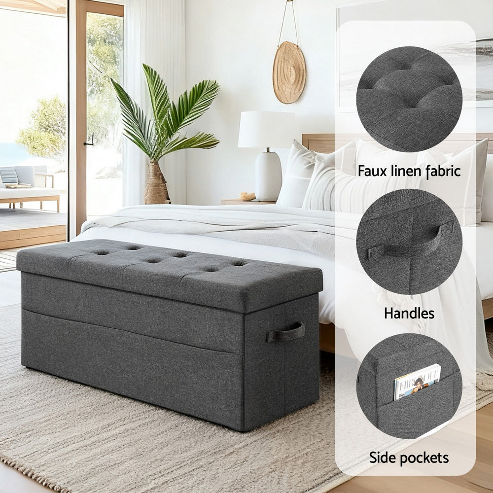 Artiss Storage Ottoman Foot Stool Rest Foldable
