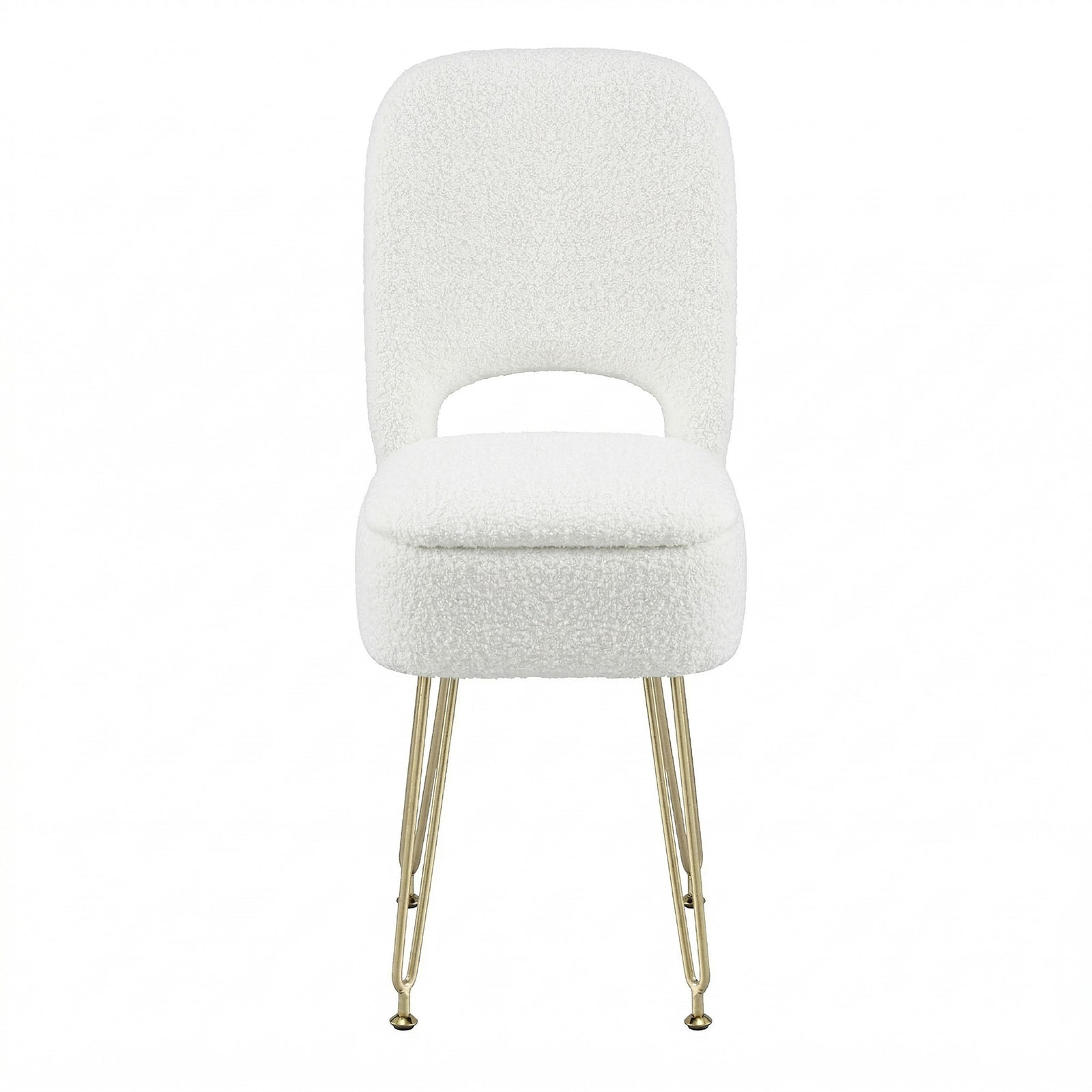 Artiss Storage Ottoman Vanity Stool Foot Stool Folding Back White