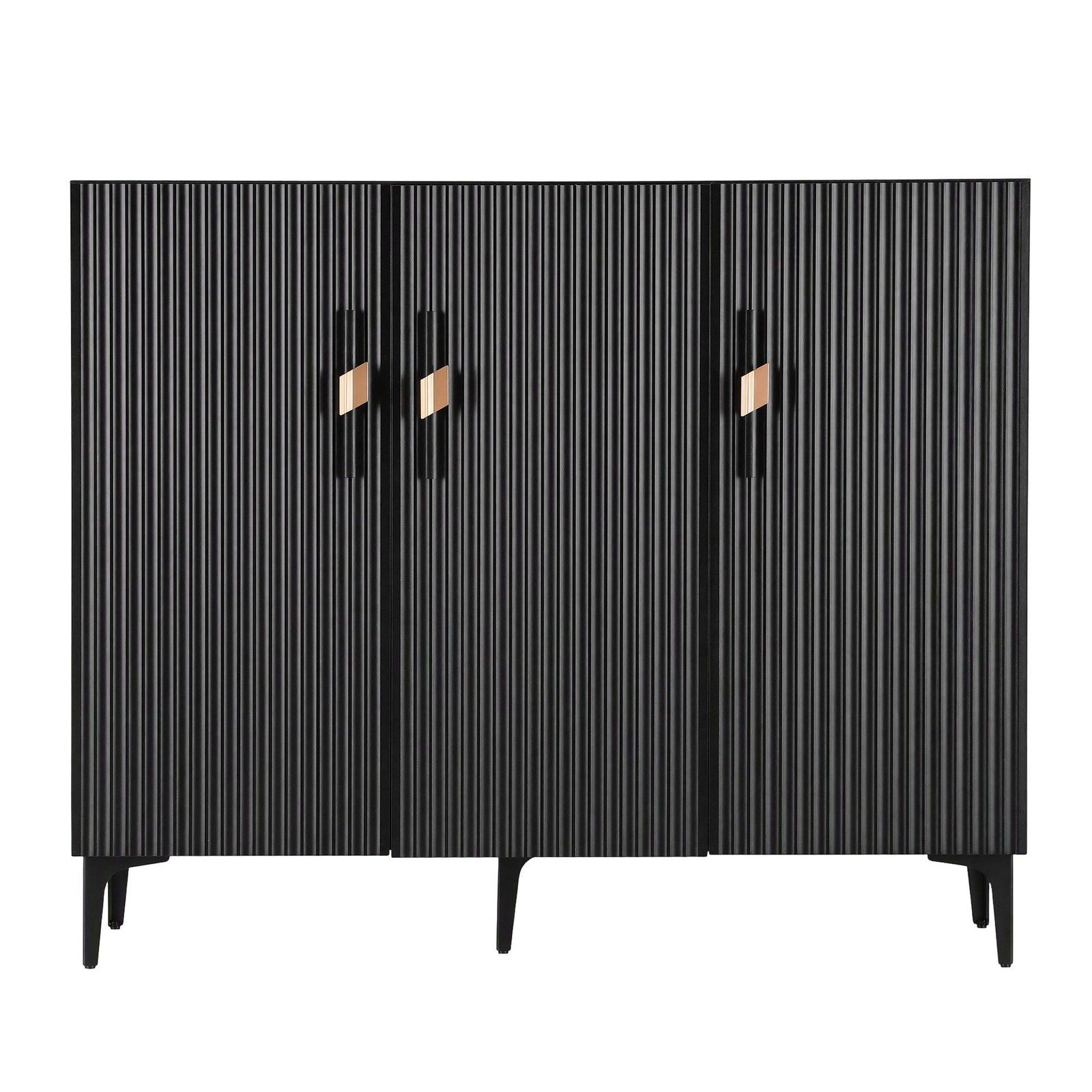 Artiss Shoe Cabinet Fluted Style 25 Pairs Shoe Storage Cupboard Black