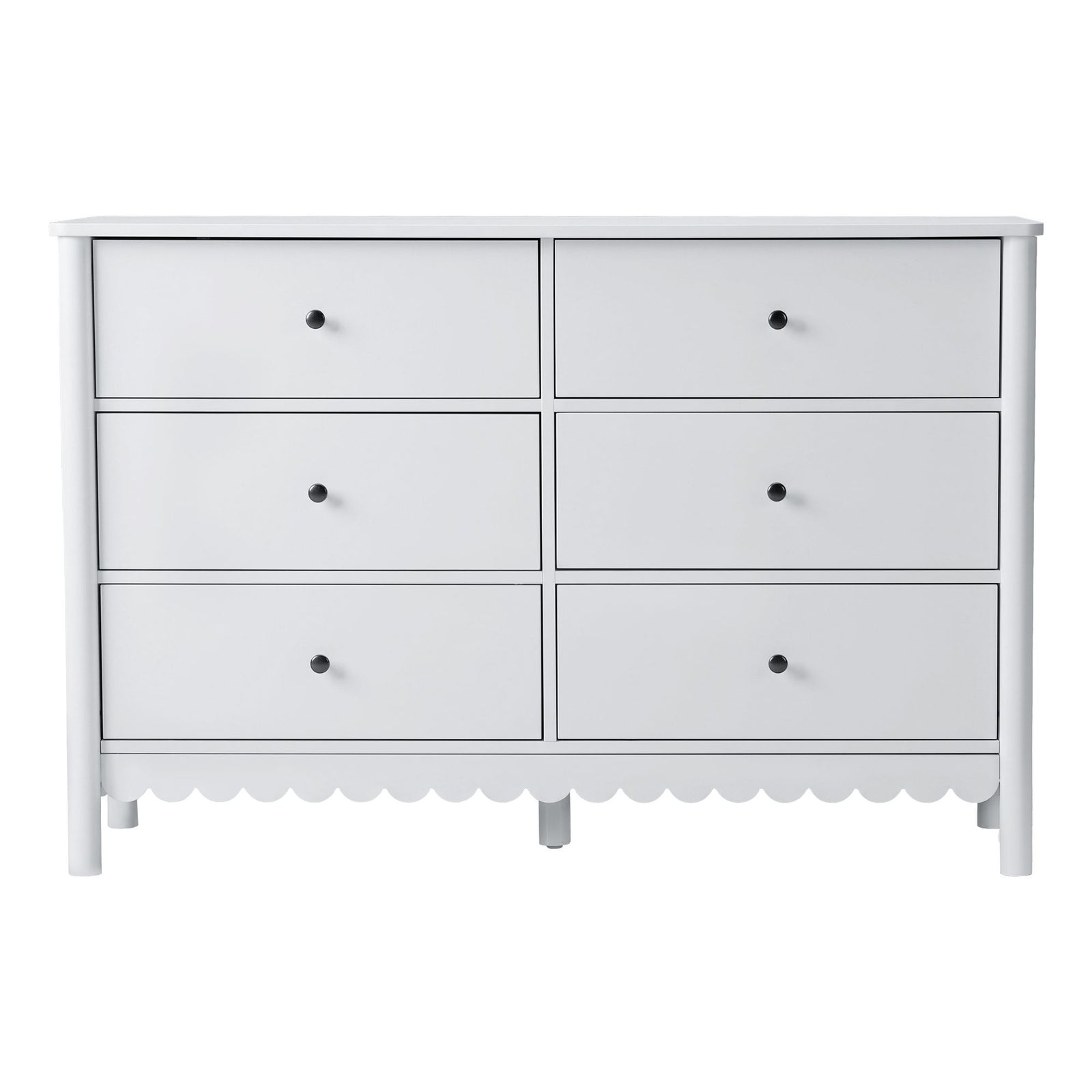 Artiss 6 Chest of Drawers Dresser Lowboy Curved Edge Scalloped White Bedroom