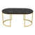 Artiss Coffee Table Marble Effect Black