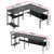 Artiss Computer Desk L shape Home Office Study Table Desks Open Shelf Black