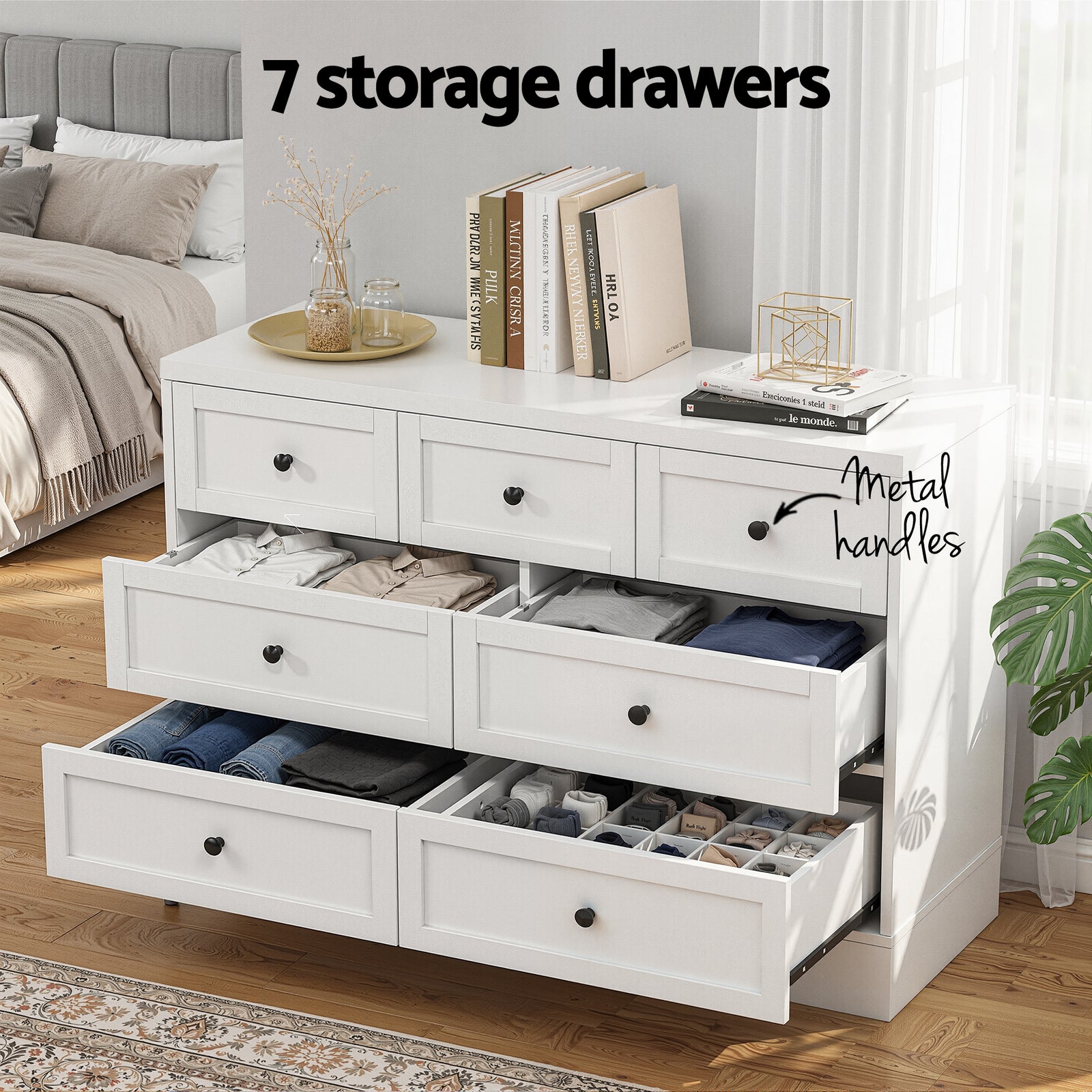 Artiss 7 Chest of Drawers Dresser Table White