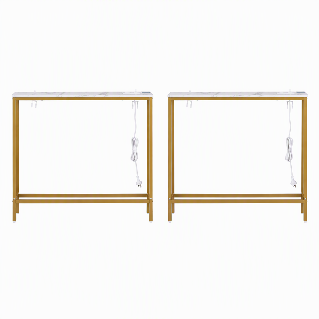 Artiss Console Table Set of 2 with Charging Station Narrow Hallway Table