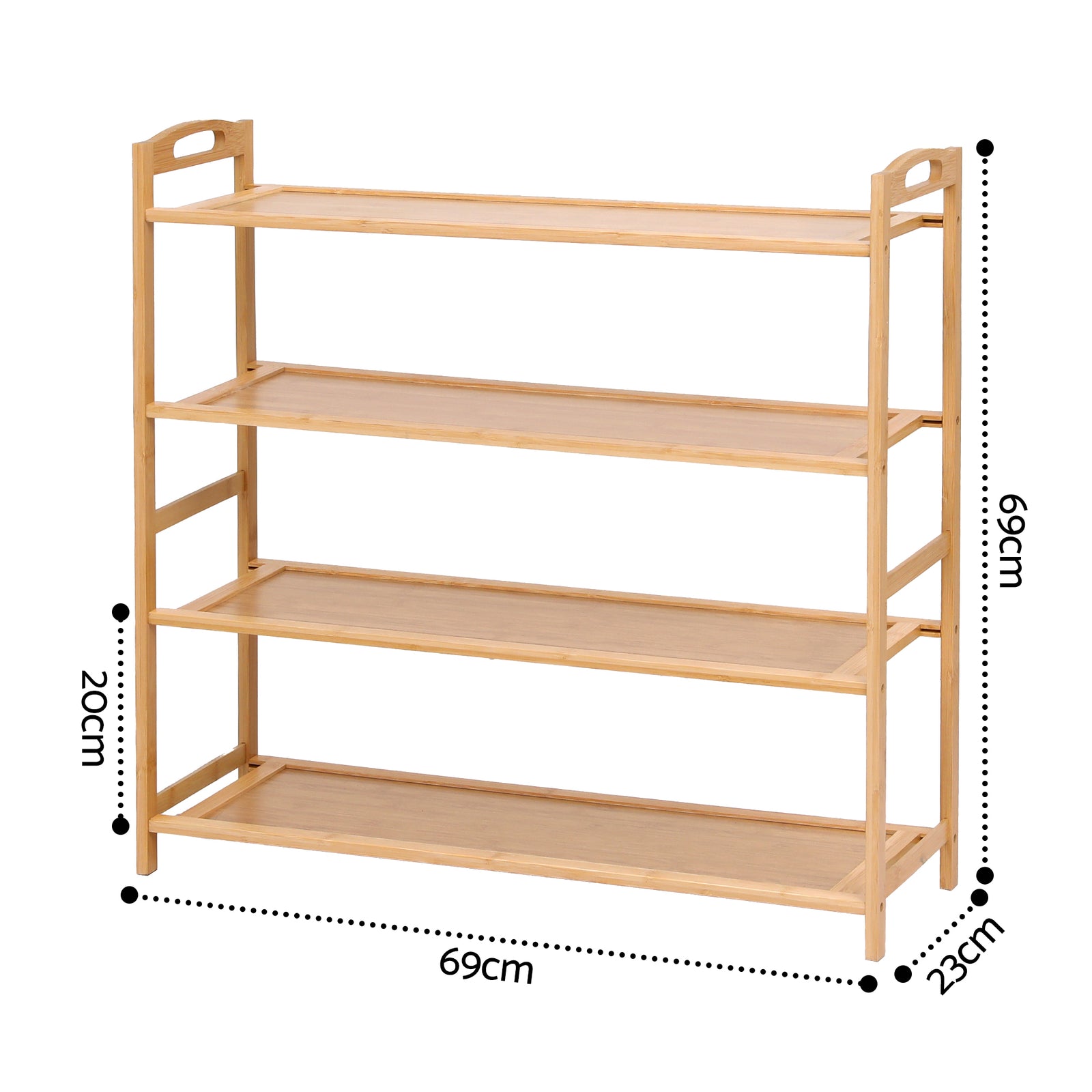 Artiss 4 Tier Shoe Rack Bamboo Storage Organiser Pine