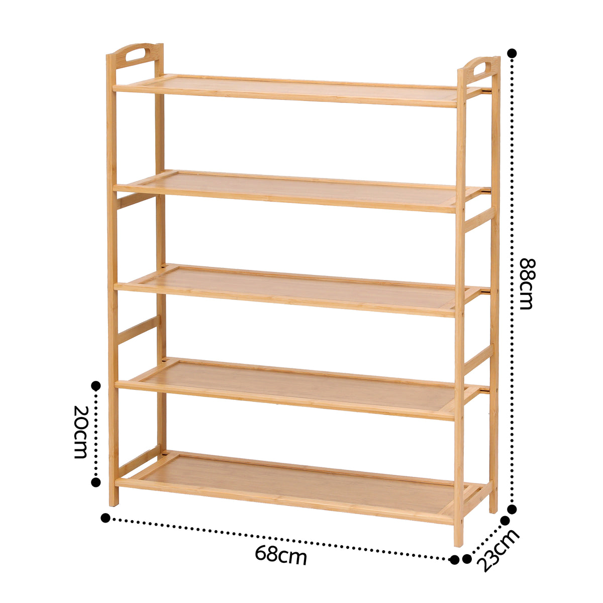 Artiss 5 Tier Shoe Rack Bamboo Storage Organiser Pine
