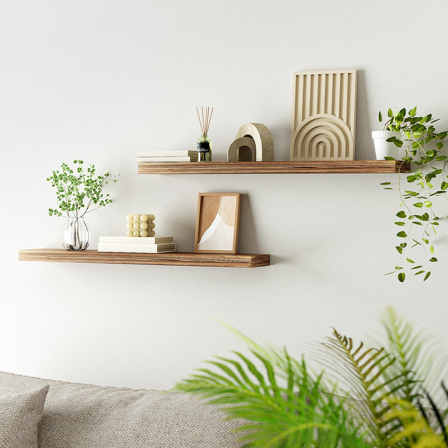 Artiss Floating Wall Shelf Set of 2 Wood 90CM