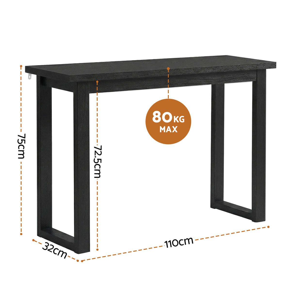 Artiss Console Table 110CM Black