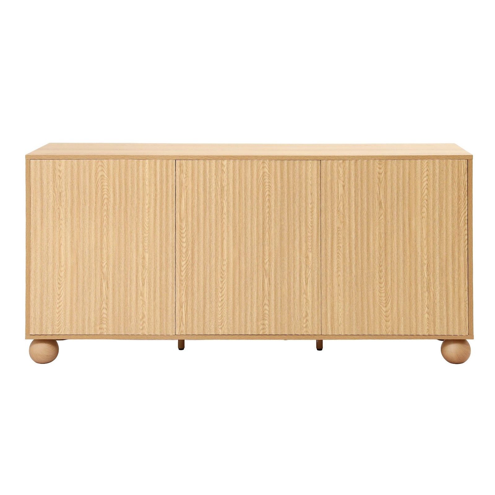 Artiss Buffet Sideboard Cabinet 2-Tier Fluted Kitchen Storage Ball Legs Pine