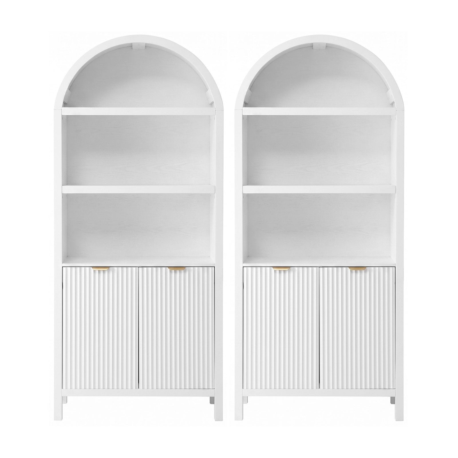 Artiss Buffet Sideboard Cabinet Pantry X2 180CM Arched Storage Bookshelf White