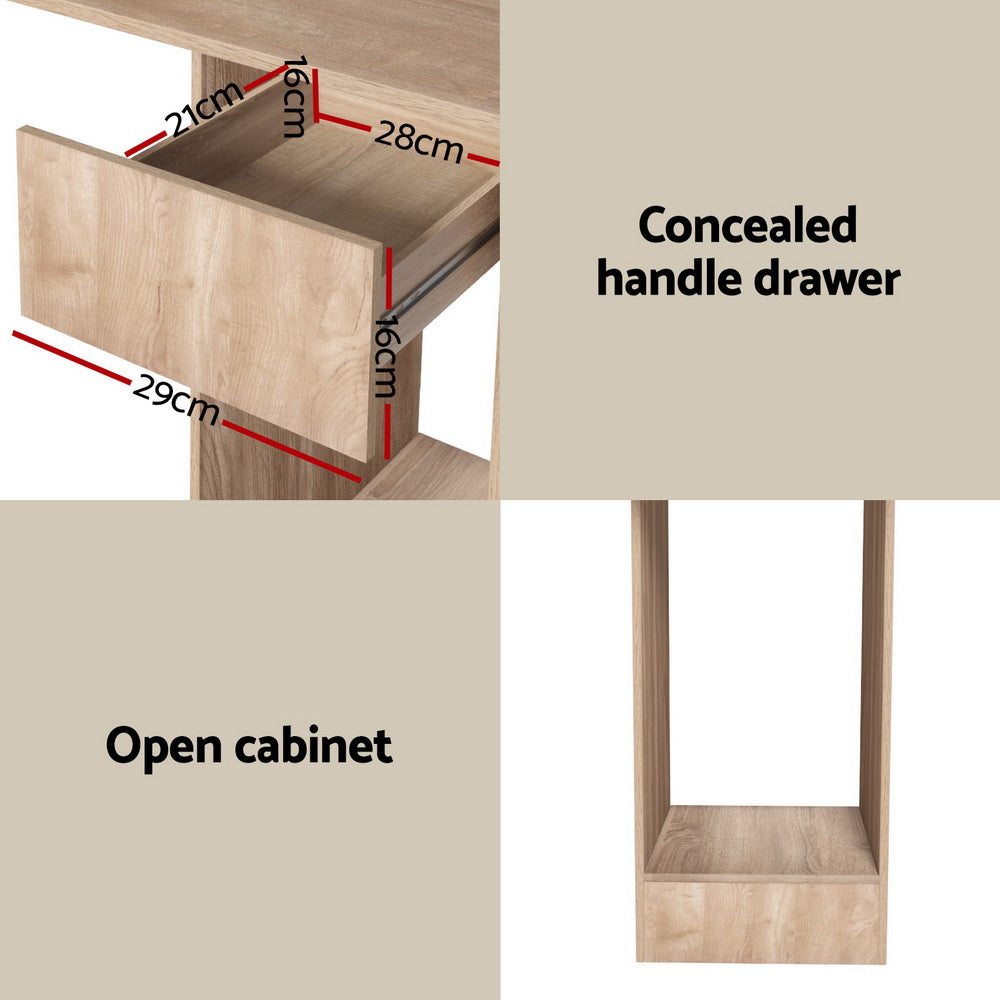 Artiss Computer Desk Bookshelf Drawer Cabinet Oak 120CM