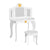 Keezi Kids Dressing Table Vanity Makeup Chair Set Wooden 3 Mirror Drawer White
