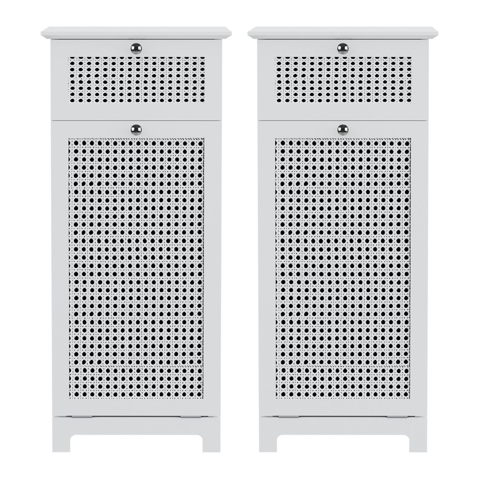 Artiss 2X Laundry Hamper Cabinet Bathroom Storage White Rattan
