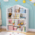Keezi 4 Tiers Kids Bookshelf Wooden Bookcase Display Storage Organiser Cabinet White