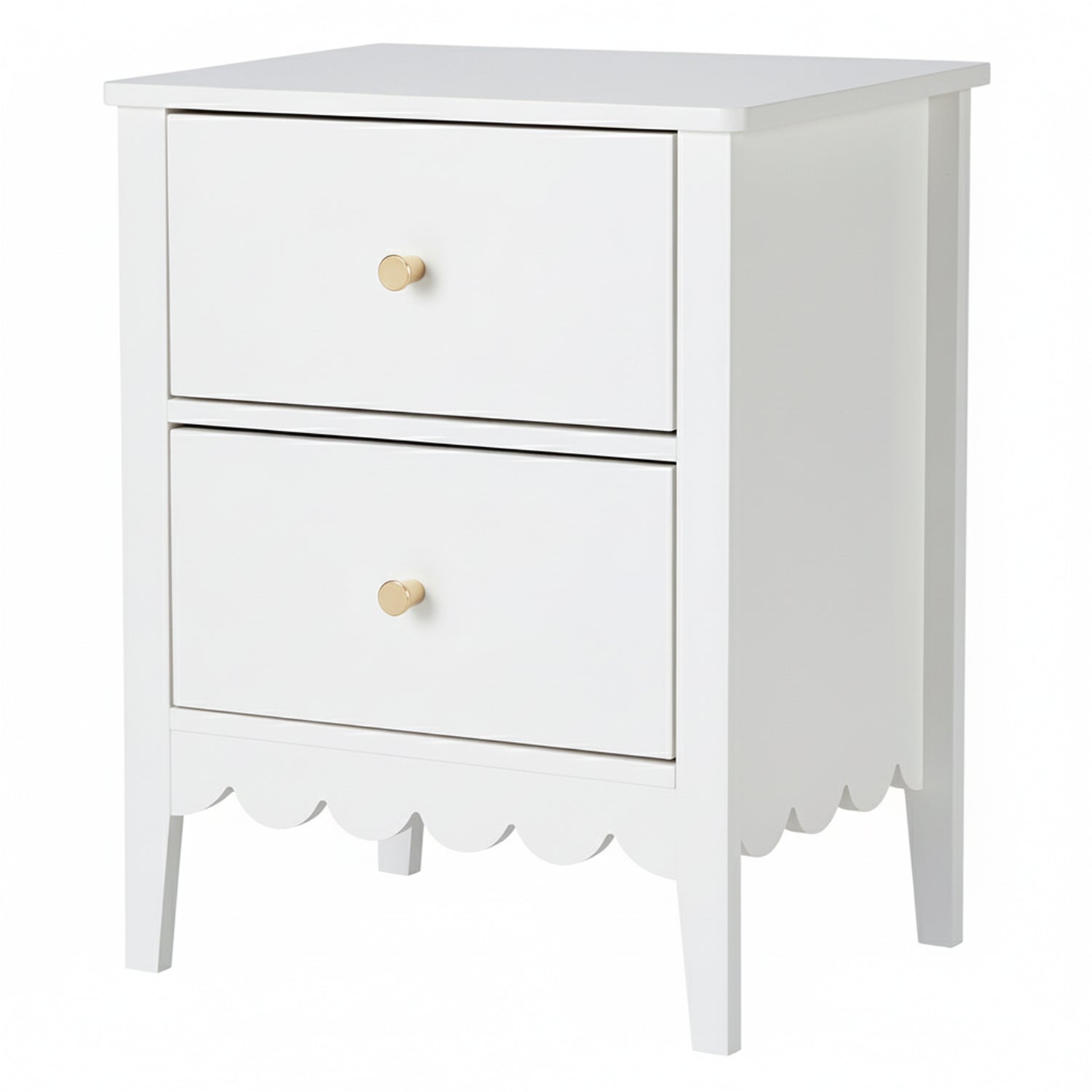 Artiss Bedside Table 2 Drawers Bedroom Storage Nightstand White
