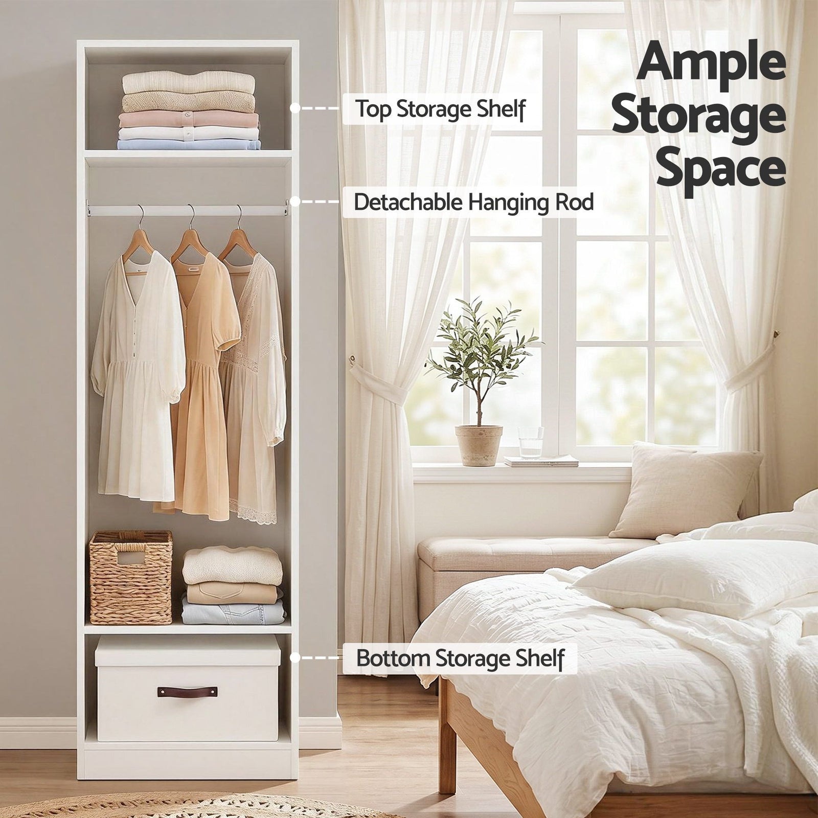 Artiss 2X Wardrobe Clothes Closet Storage Organiser Armoire White