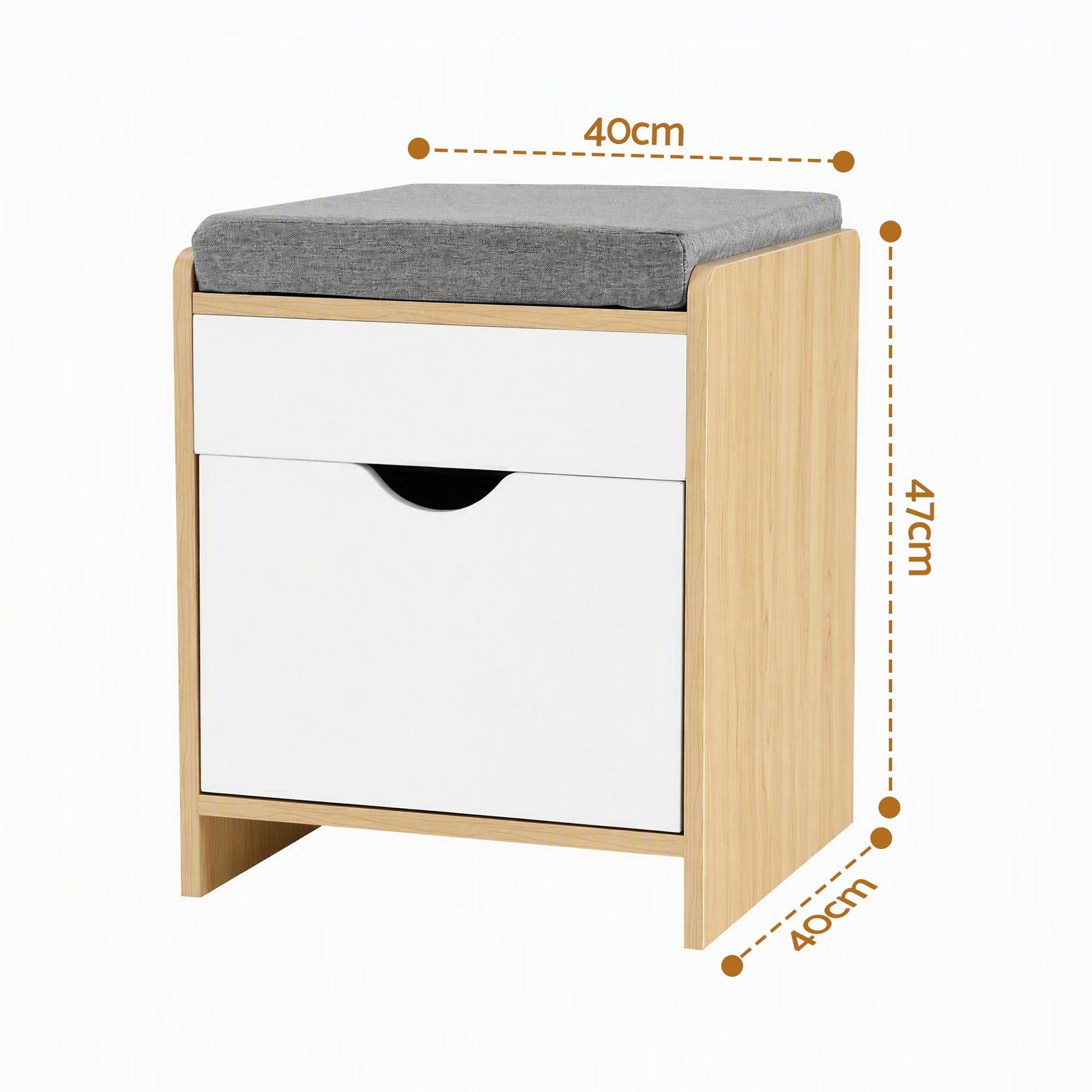 Artiss Storage Ottoman with Drawer 100kg Capacity Footrest Cushion Pine