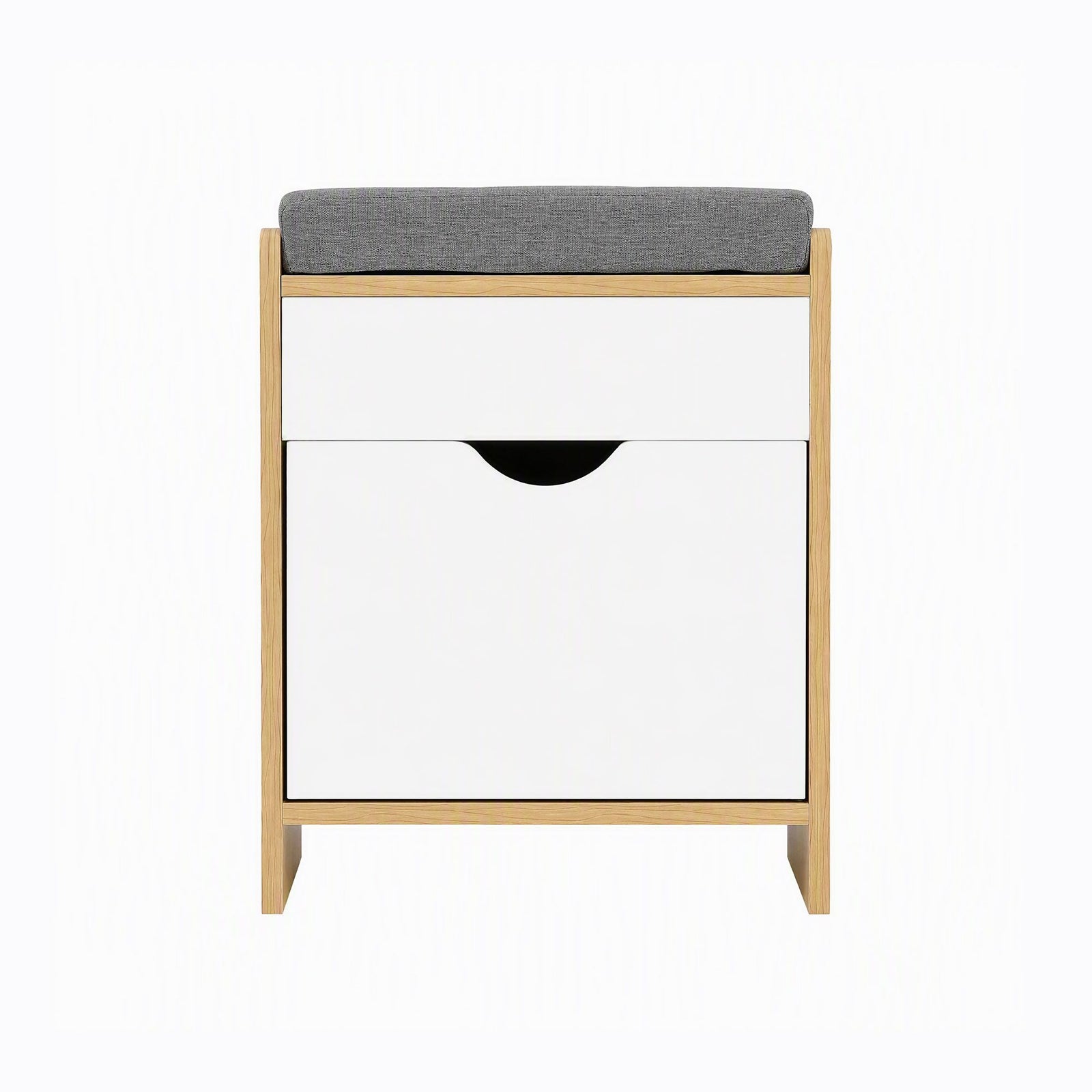 Artiss Storage Ottoman with Drawer 100kg Capacity Footrest Cushion Pine
